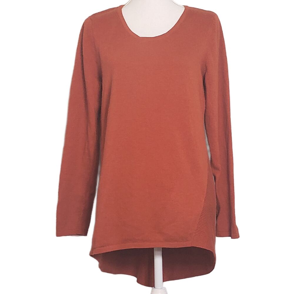 Chico's Burnt Orange High-Low Hem Sweater - Size 1 (Medium)